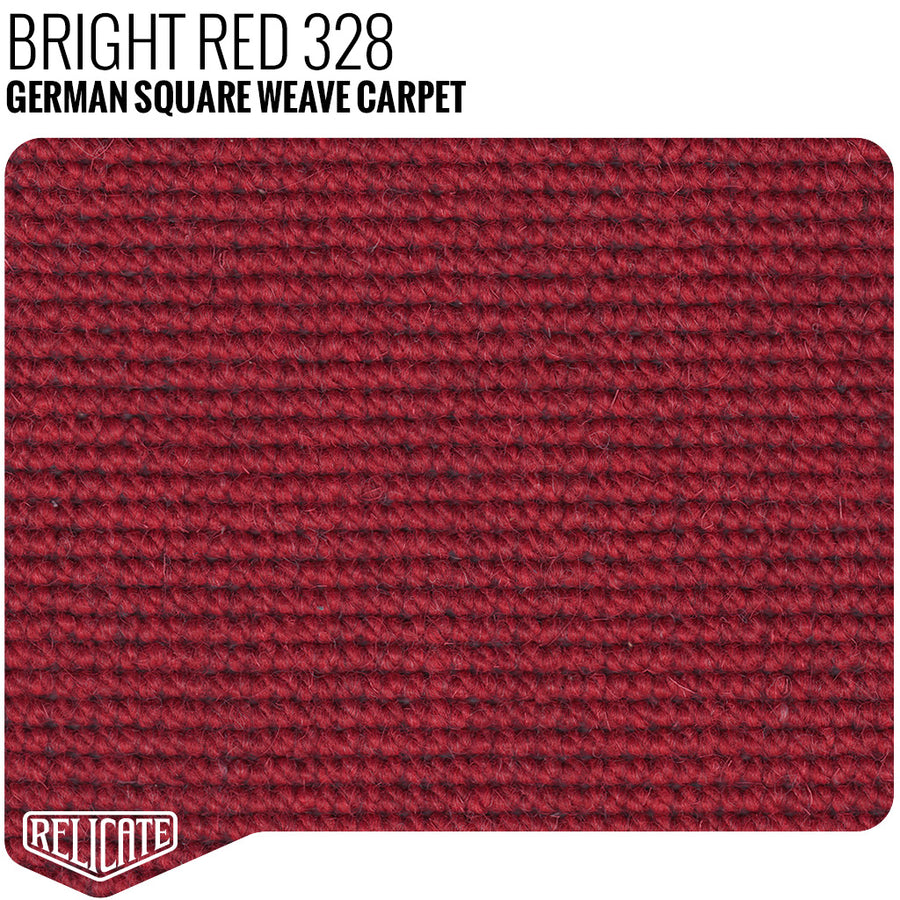 German Square Weave Carpet - Bright Red 328 Yardage - Relicate Leather Automotive Interior Upholstery