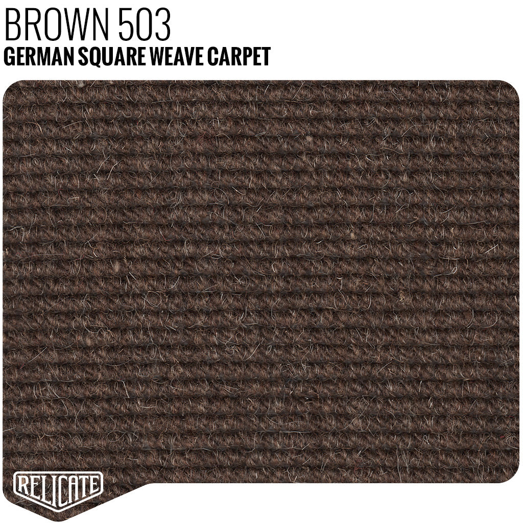 German Square Weave Carpet Remnants Brown - 31" x 71" - Relicate Leather Automotive Interior Upholstery