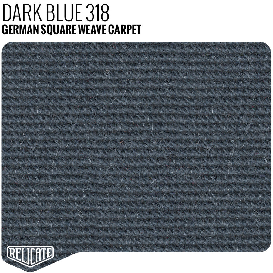 German Square Weave Carpet - Dark Blue 318 Yardage - Relicate Leather Automotive Interior Upholstery