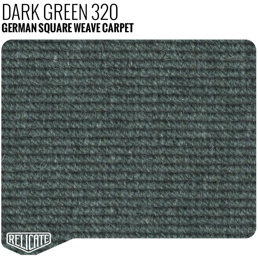 German Square Weave Carpet Remnants Dark Green - 32" x 71" - Relicate Leather Automotive Interior Upholstery