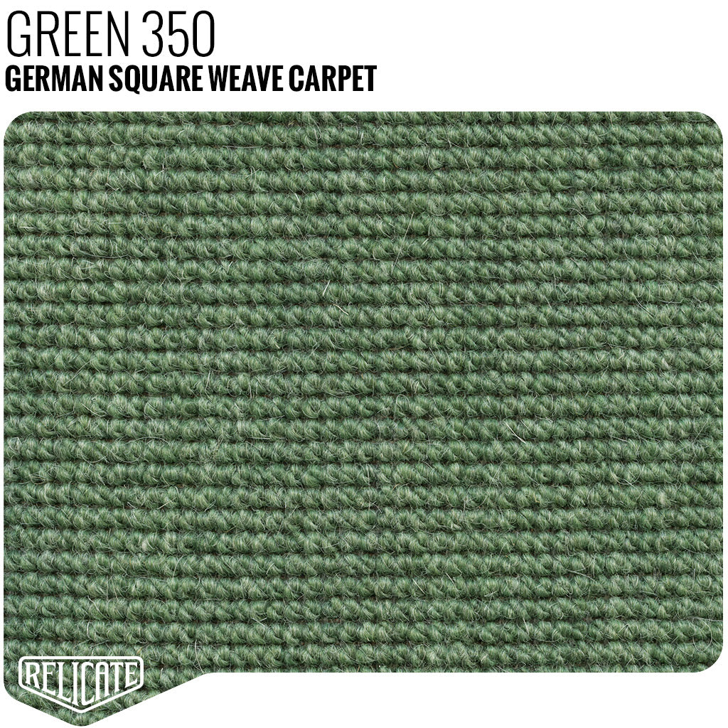 German Square Weave Carpet - Green 350 Yardage - Relicate Leather Automotive Interior Upholstery