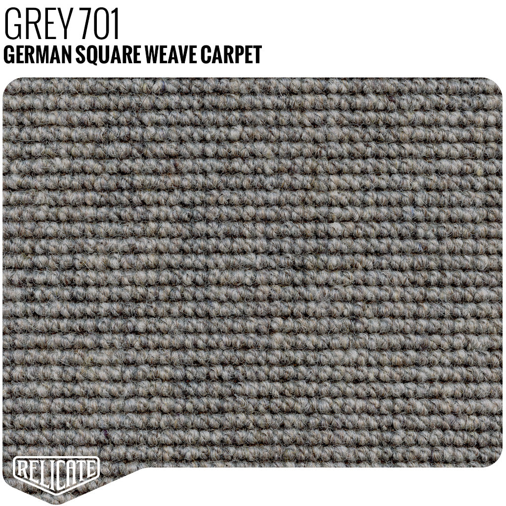 German Square Weave Carpet Remnants Grey - 18" x 71" - Relicate Leather Automotive Interior Upholstery