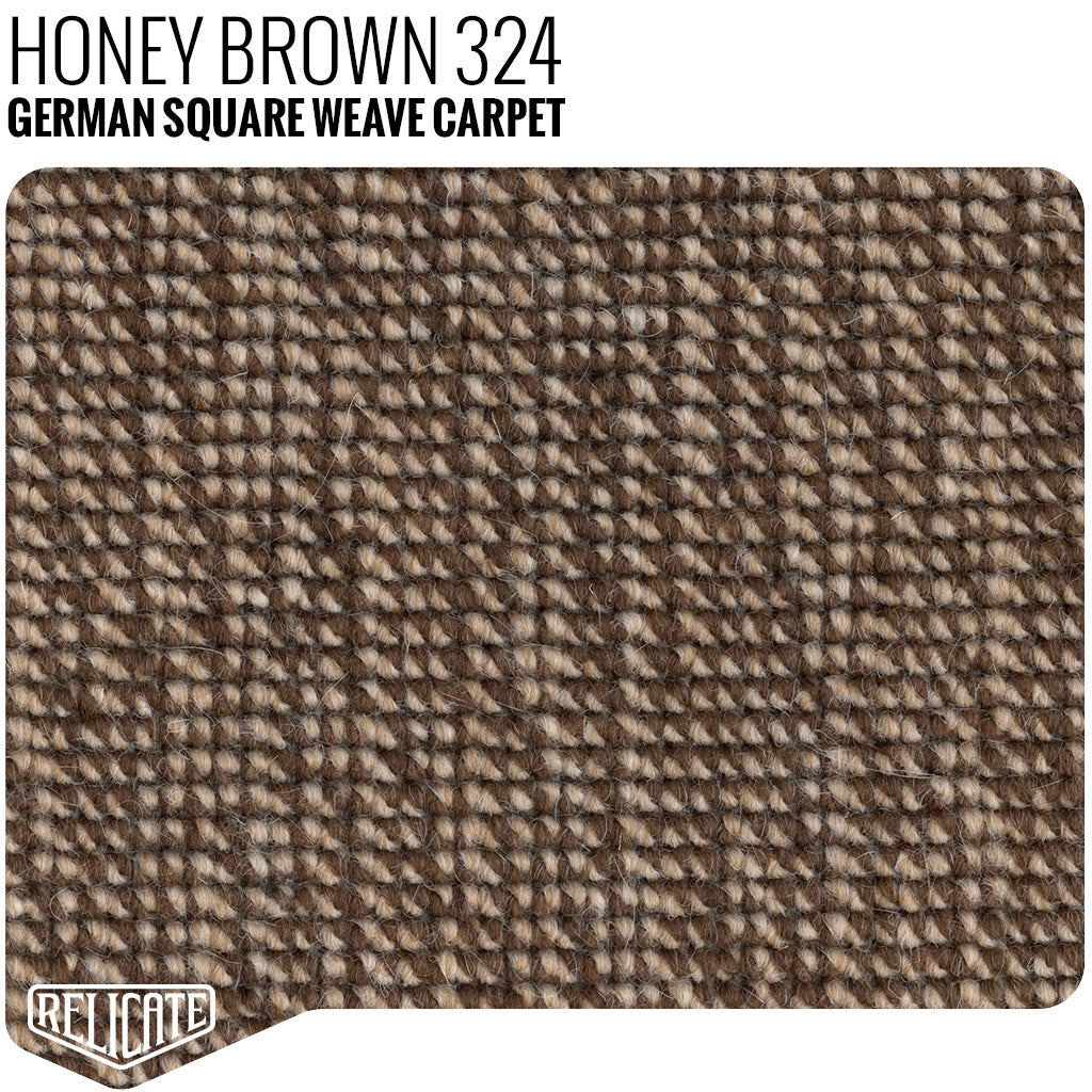 German Square Weave Carpet Remnants Honey Brown - 20" x 71" - Relicate Leather Automotive Interior Upholstery