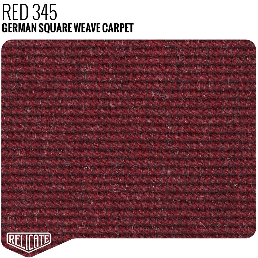 German Square Weave Carpet - Red 345 Yardage - Relicate Leather Automotive Interior Upholstery