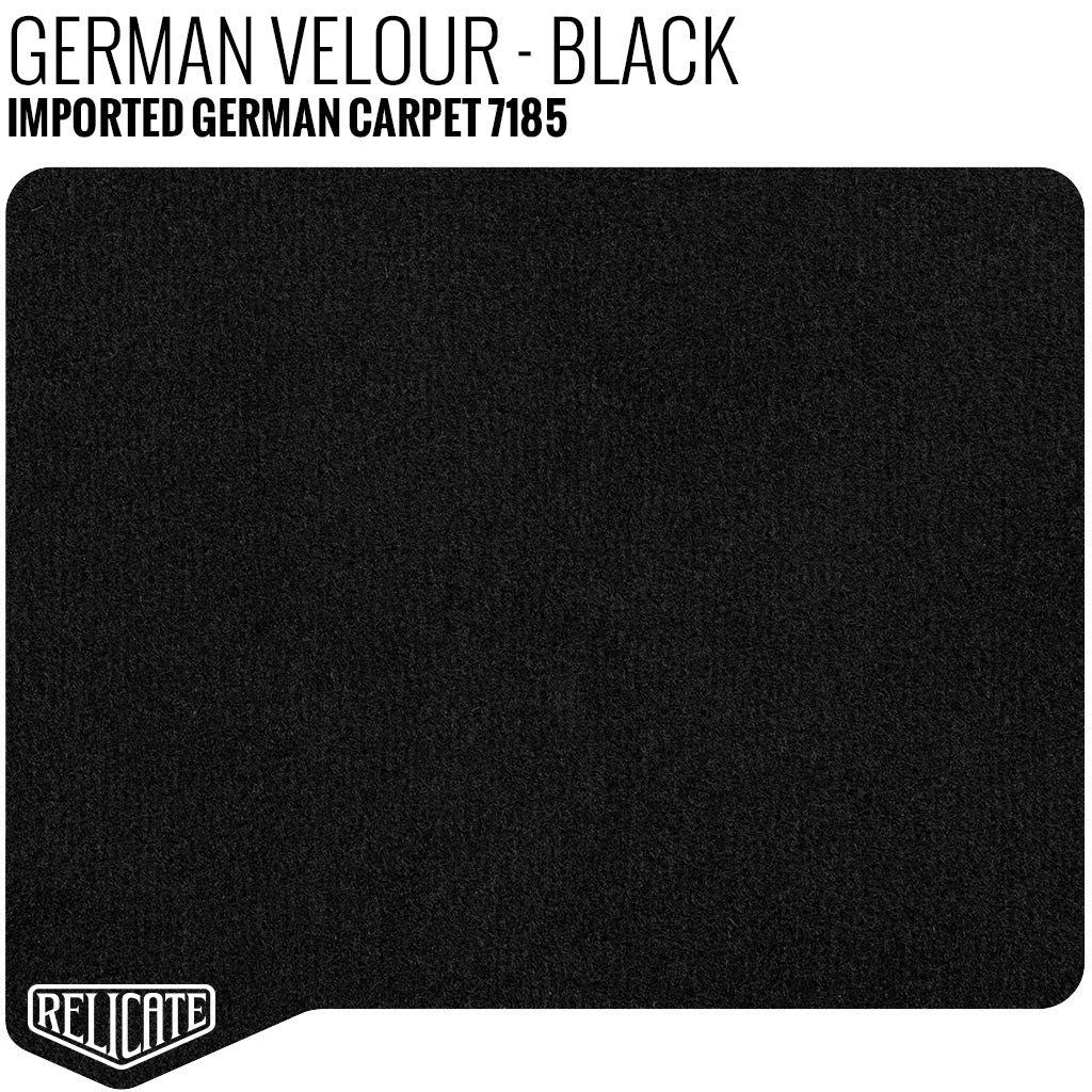 German Velour Carpet - Black Backed Yardage - Relicate Leather Automotive Interior Upholstery
