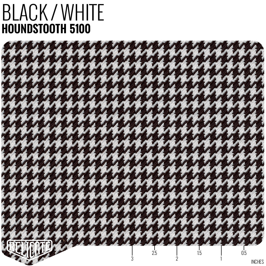 Houndstooth Seat Fabric - Black & White Product / Black & White - Relicate Leather Automotive Interior Upholstery