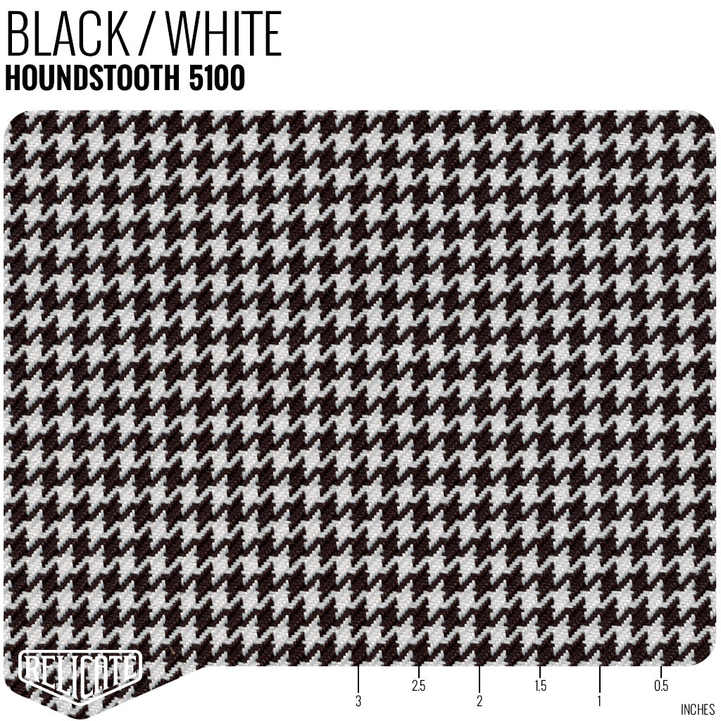 Houndstooth Seat Fabric - Black & White - Relicate