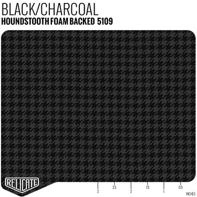 Houndstooth and Pepita by the Linear Foot Foam Backed Houndstooth - Black/Charcoal 5109 - Linear Foot - Relicate Leather Automotive Interior Upholstery