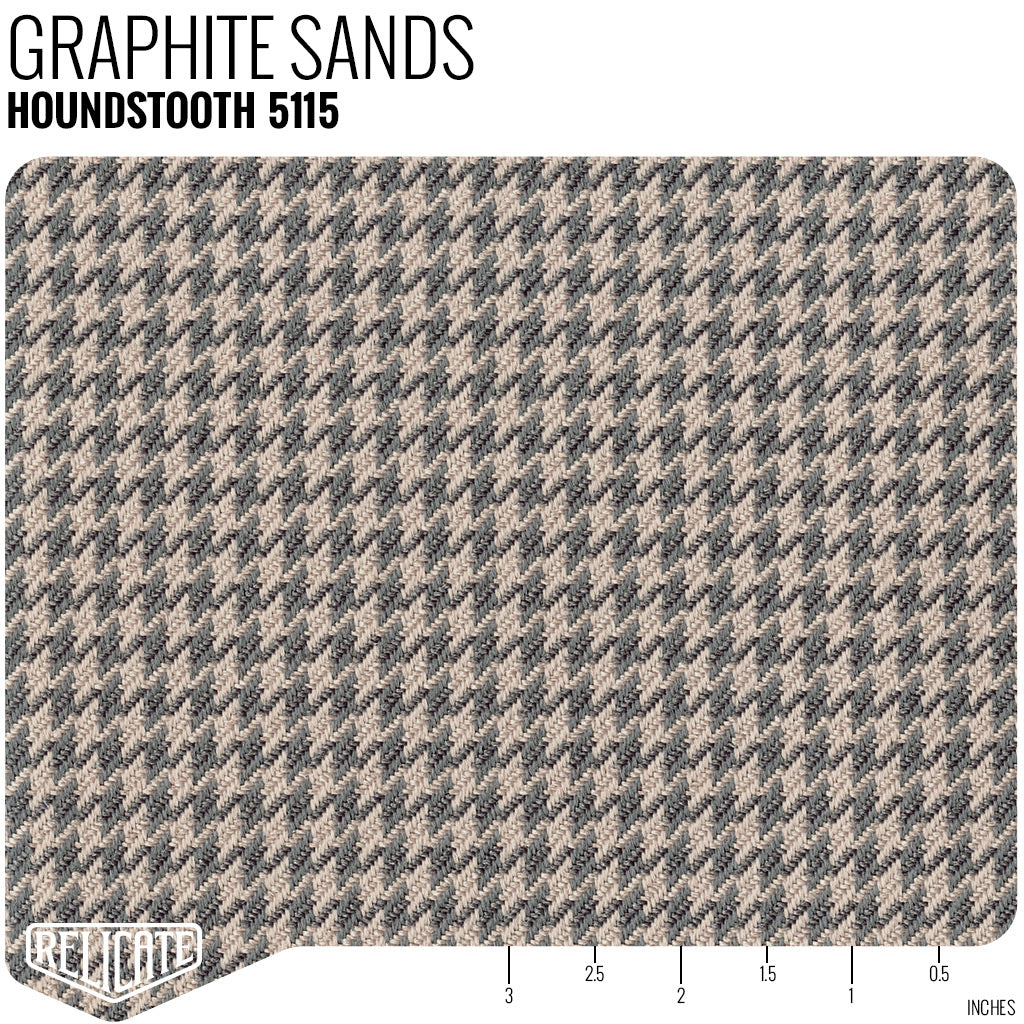 Houndstooth Seat Fabric - Graphite Sands Product / Graphite Sands - Relicate Leather Automotive Interior Upholstery