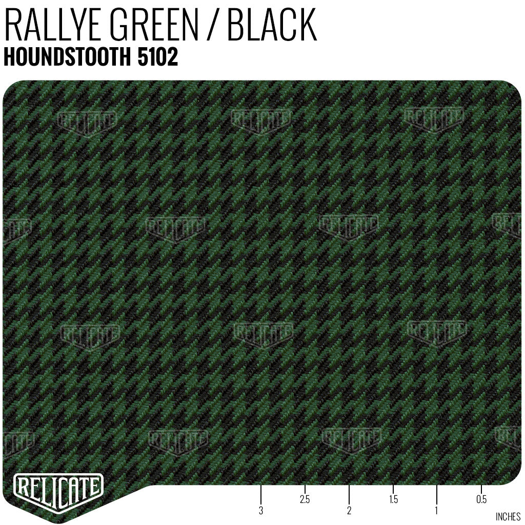 Houndstooth Seat Fabric - Rallye Green / Black - Relicate