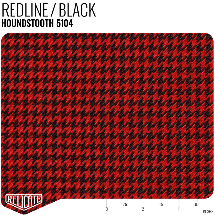 Houndstooth Seat Fabric - Redline / Black Product / Redline/Black - Relicate Leather Automotive Interior Upholstery