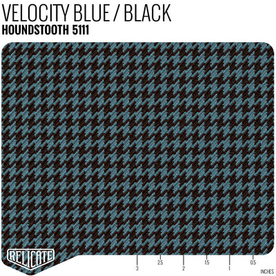 Houndstooth and Pepita by the Linear Foot Houndstooth - Velocity Blue 5111 - Linear Foot - Relicate Leather Automotive Interior Upholstery