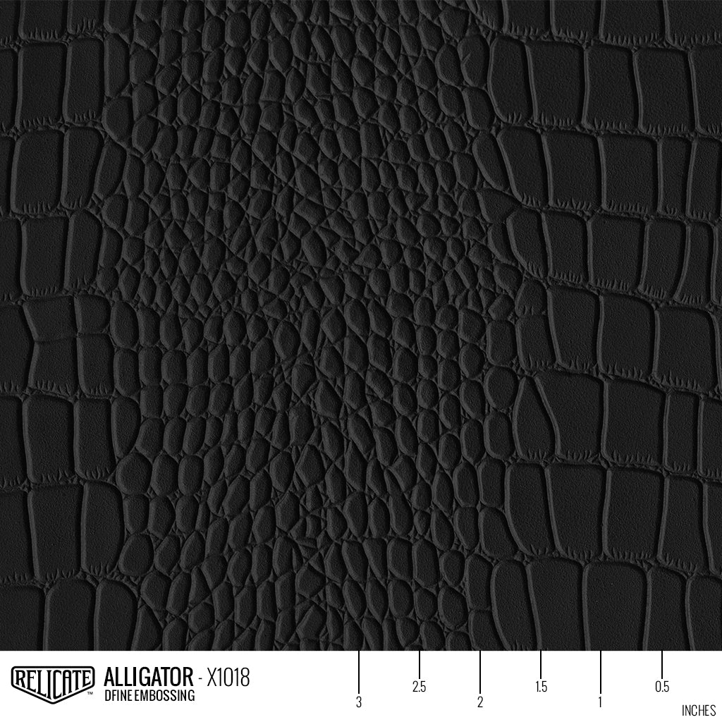 Black Crocodile Alligator Leather Embossed Texture Amazing 