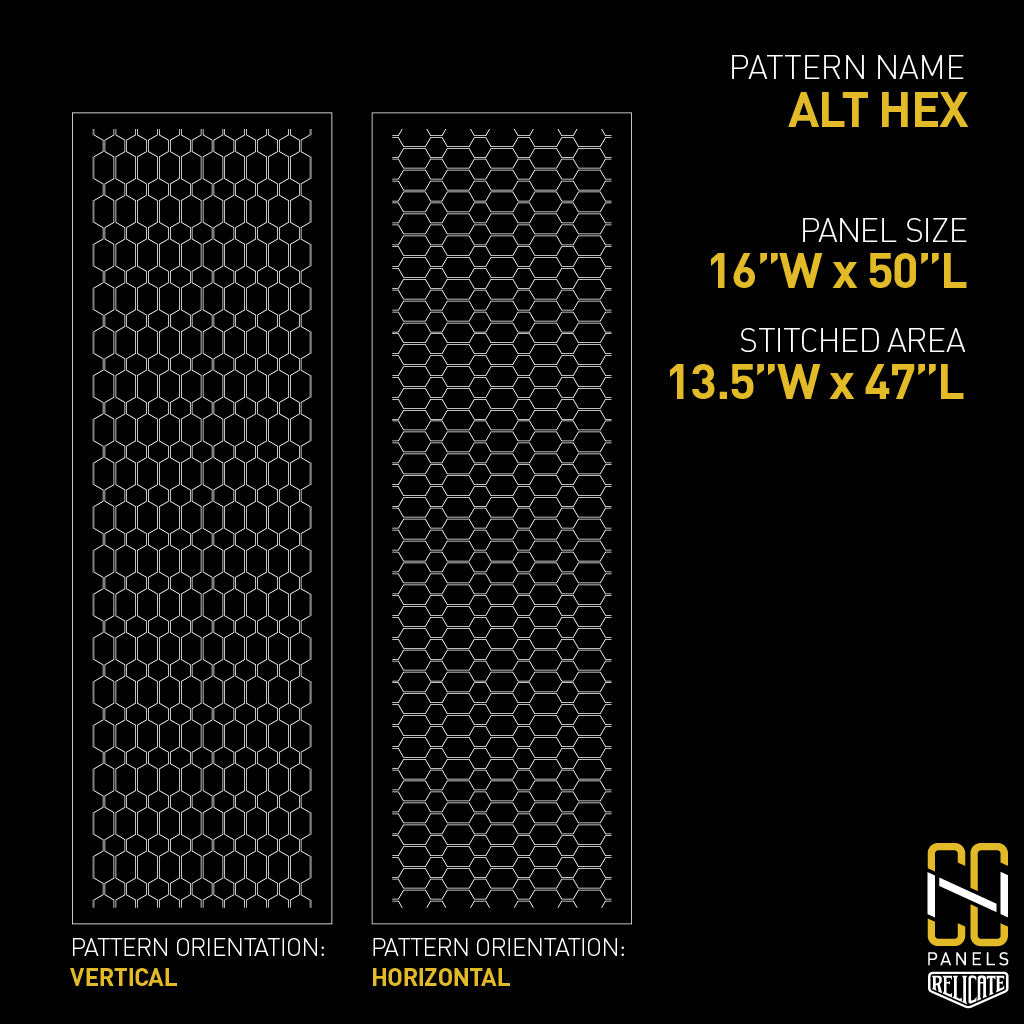 Alt Hex CNC Stitched Panel  - Relicate Leather Automotive Interior Upholstery