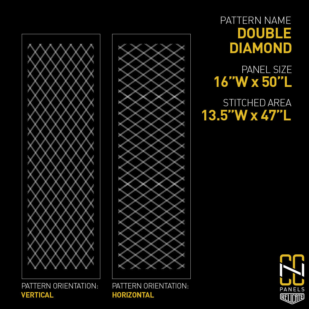 Double Diamond CNC Stitched Panel  - Relicate Leather Automotive Interior Upholstery