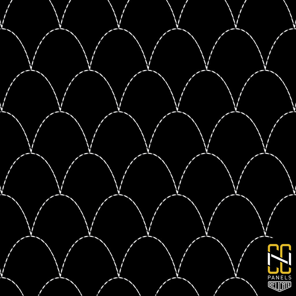 Fish Scales CNC Stitched Panel  - Relicate Leather Automotive Interior Upholstery