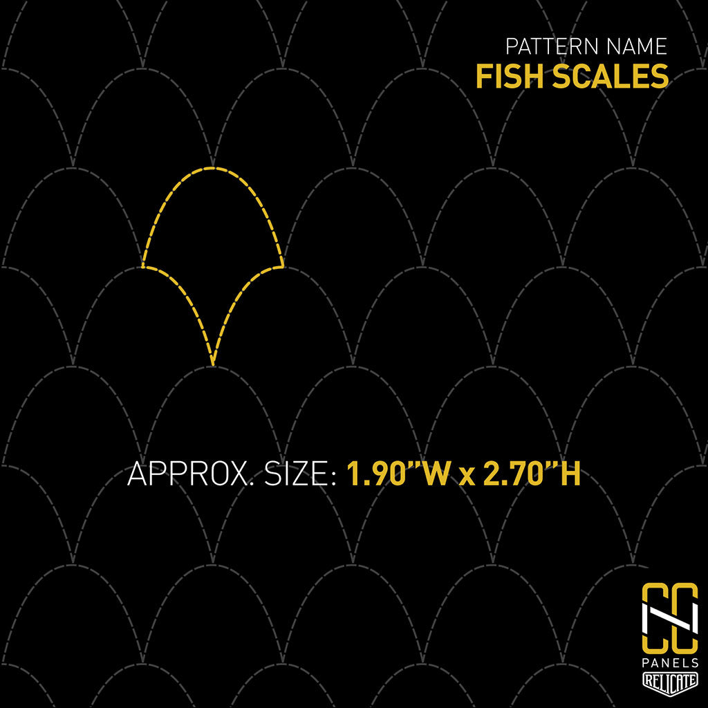 Fish Scales CNC Stitched Panel  - Relicate Leather Automotive Interior Upholstery