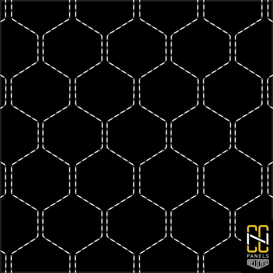 Hex CNC Stitched Panel  - Relicate Leather Automotive Interior Upholstery