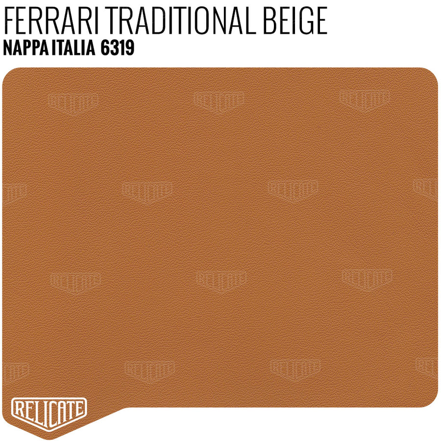 Ferrari Traditional Beige Leather Sample - Relicate Leather Automotive Interior Upholstery