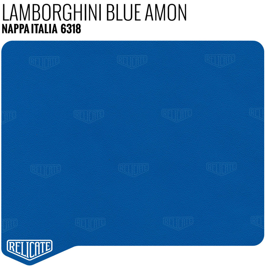 Lamborghini Blue Amon Leather Sample - Relicate Leather Automotive Interior Upholstery