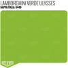 Lamborghini Verde Ulysses Leather Sample - Relicate Leather Automotive Interior Upholstery