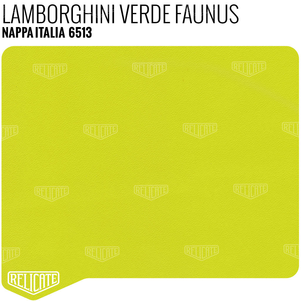 Lamborghini Verde Faunus Leather Sample - Relicate Leather Automotive Interior Upholstery