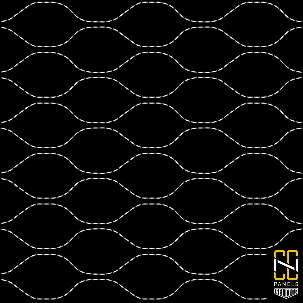 Nested Wave CNC Stitched Panel  - Relicate Leather Automotive Interior Upholstery