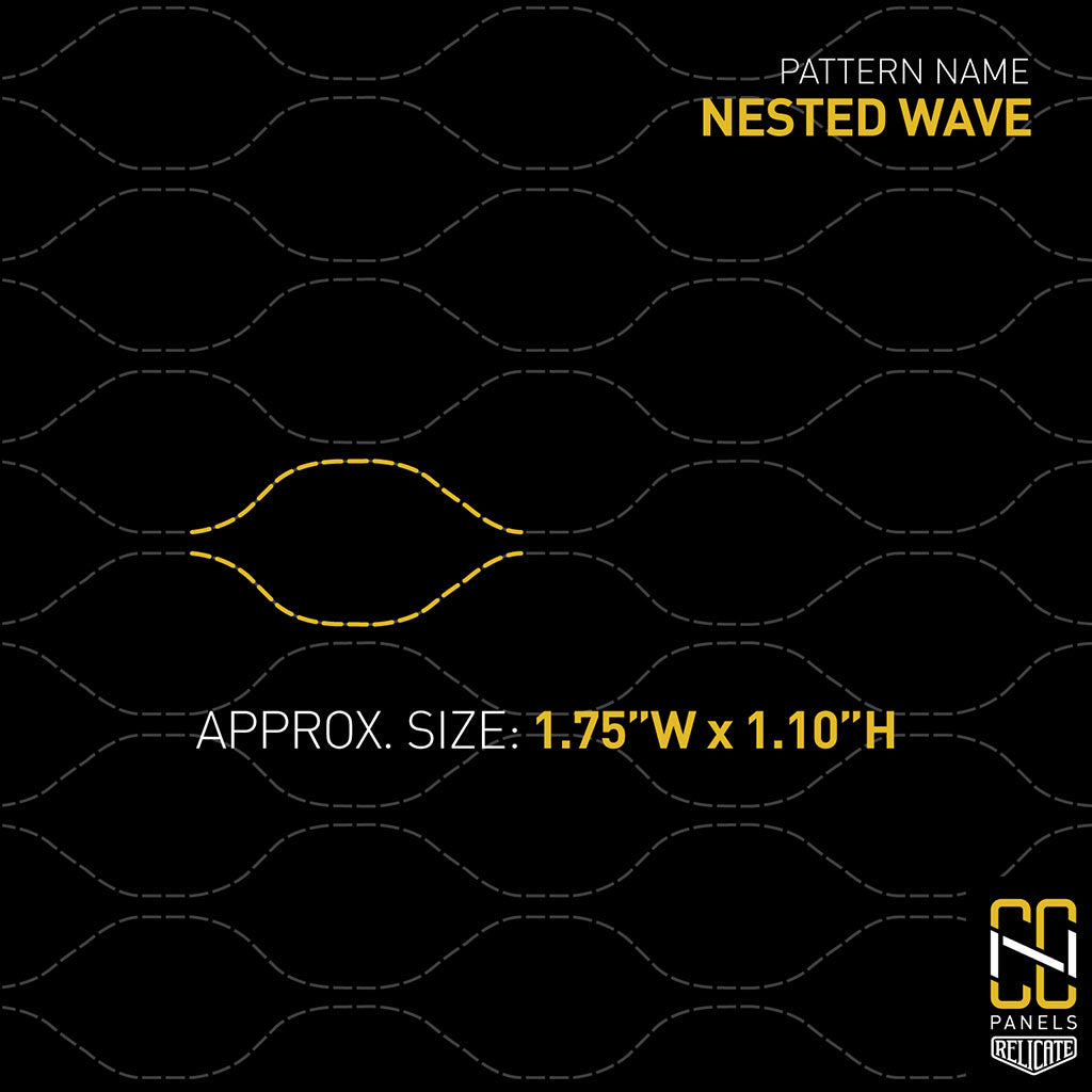 Nested Wave CNC Stitched Panel  - Relicate Leather Automotive Interior Upholstery