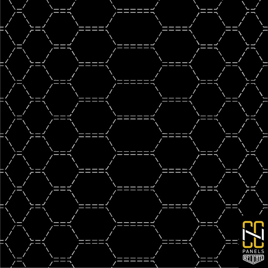 Ombre Hex CNC Stitched Panel  - Relicate Leather Automotive Interior Upholstery