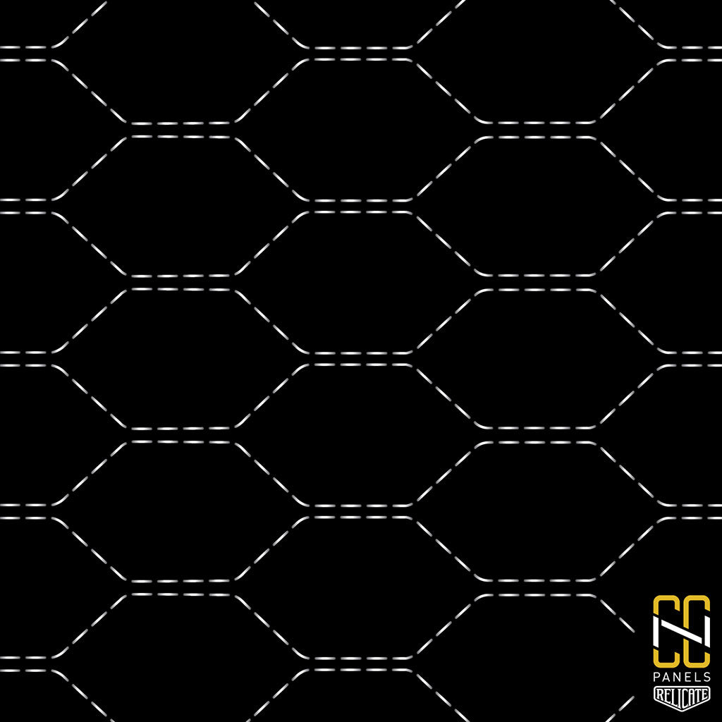 Wide Hex CNC Stitched Panel  - Relicate Leather Automotive Interior Upholstery