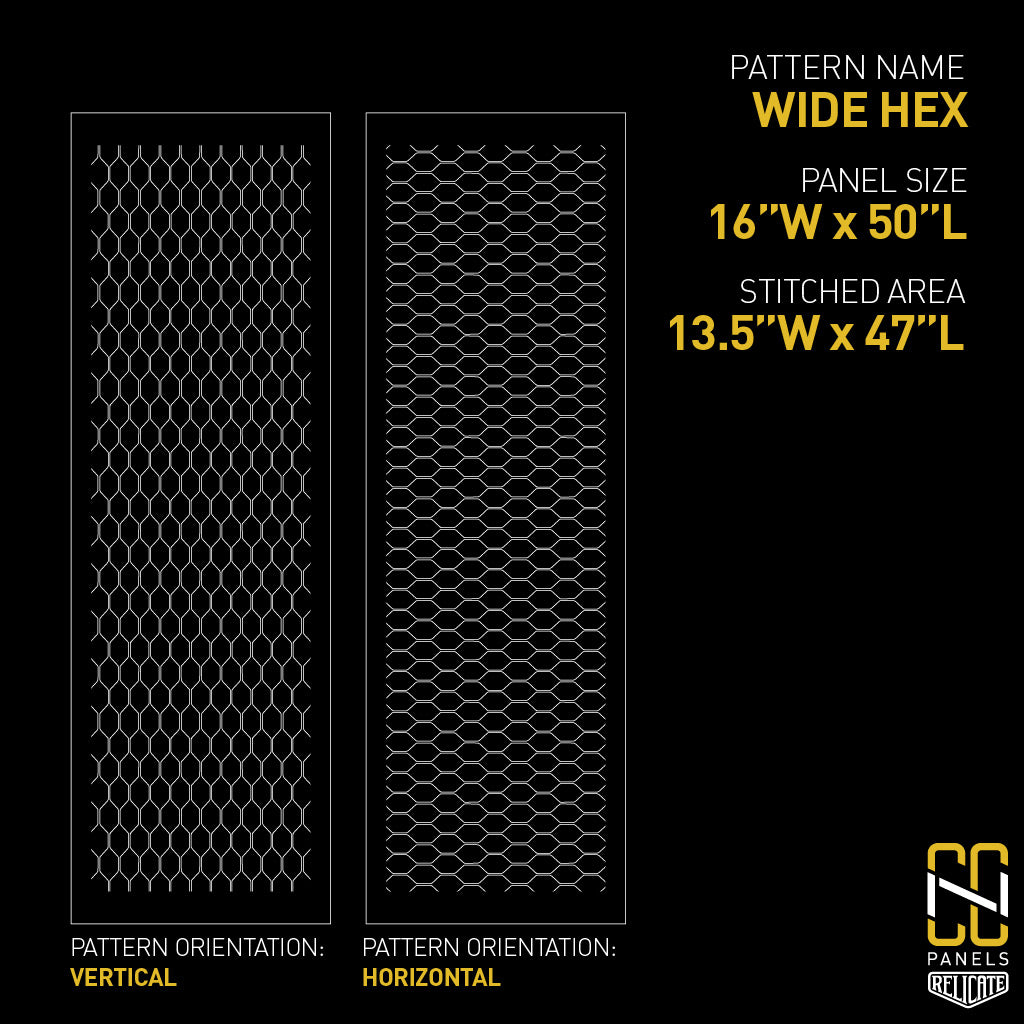 Wide Hex CNC Stitched Panel  - Relicate Leather Automotive Interior Upholstery