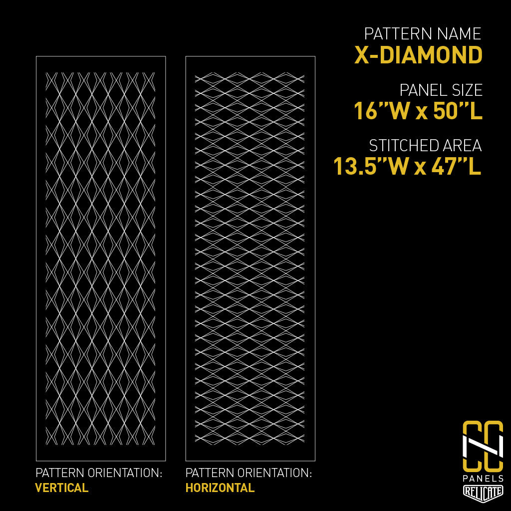 X-Diamond CNC Stitched Panel  - Relicate Leather Automotive Interior Upholstery
