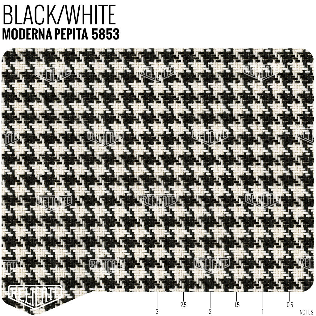 Moderna Pepita Seat Fabric - Black / White - Relicate