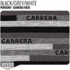 Porsche Recaro Carrera Script Seat Fabric - Black/Grey/White Product / Black/Grey/White - Relicate Leather Automotive Interior Upholstery