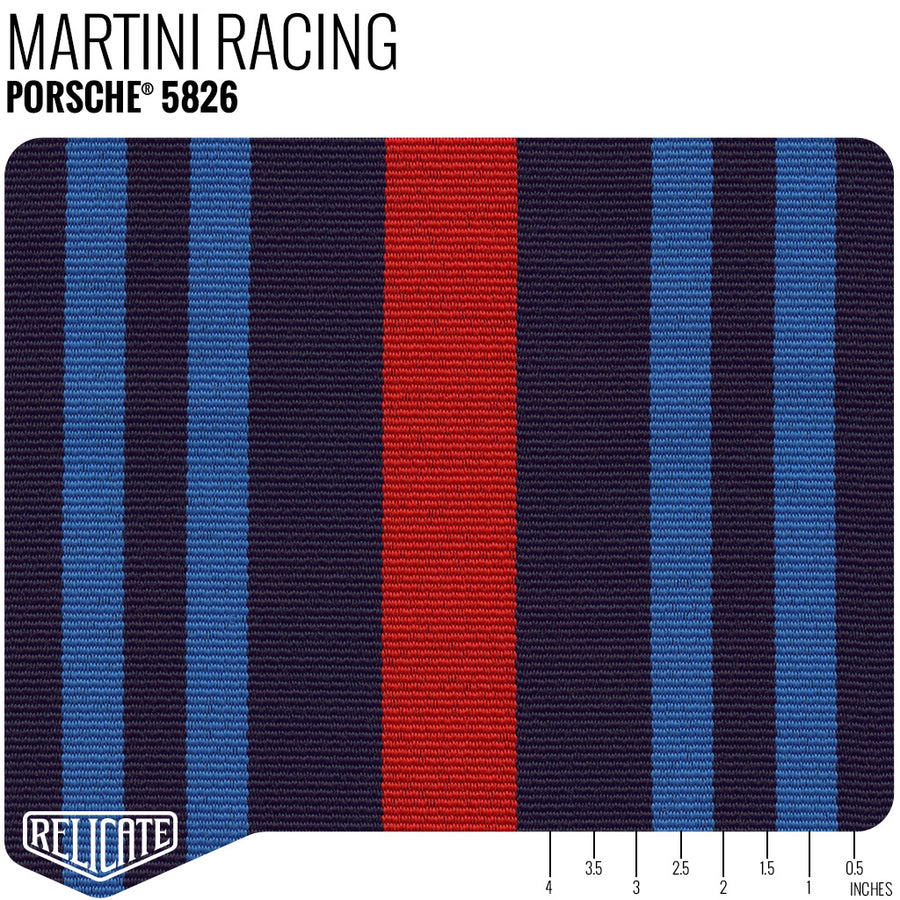 Porsche Martini Racing Seat Fabric Product / Blue/Dk Blue/Red - Relicate Leather Automotive Interior Upholstery