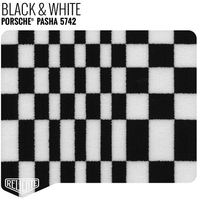 Porsche Pasha Checkerboard Seat Fabric - Black & White Product / Black & White - Relicate Leather Automotive Interior Upholstery