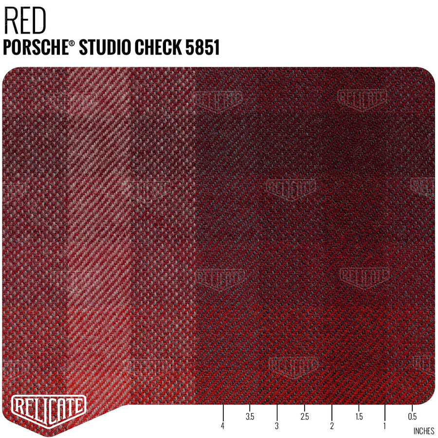 Porsche Studio Check Seat Fabric - Red Product / Red - Relicate Leather Automotive Interior Upholstery