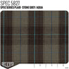 SPEC Series Plaid Fabric - Stone Grey / Aqua Product / Stone Grey/Aqua - Relicate Leather Automotive Interior Upholstery