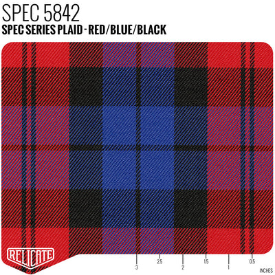 SPEC Series Plaid Fabric - Red / Blue / Black  - Relicate Leather Automotive Interior Upholstery
