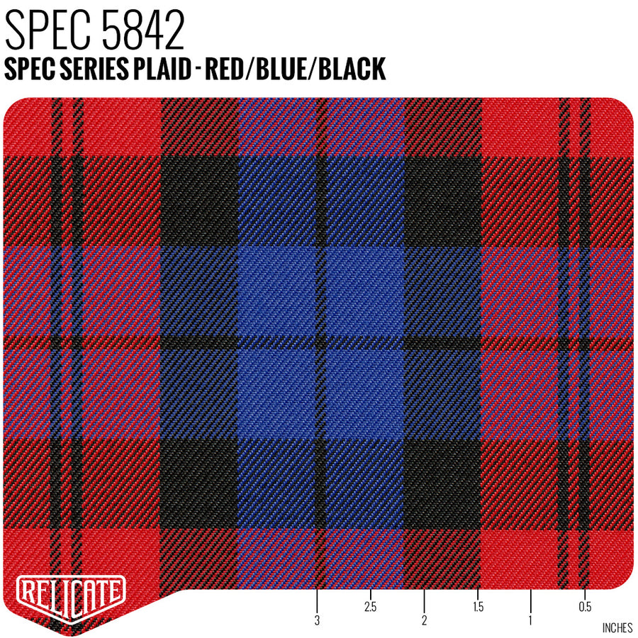 SPEC Series Plaid Fabric - Red / Blue / Black Product / Red/Blue/Black - Relicate Leather Automotive Interior Upholstery