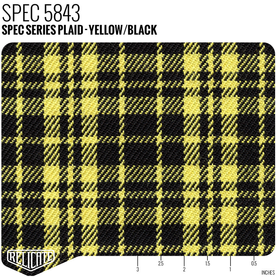 SPEC Series Plaid Fabric - Yellow / Black Product / Yellow/Black - Relicate Leather Automotive Interior Upholstery
