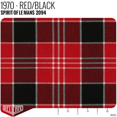 Plaid by the Linear Foot SOLM 1970 - Red/Black 2094 - Linear Foot - Relicate Leather Automotive Interior Upholstery