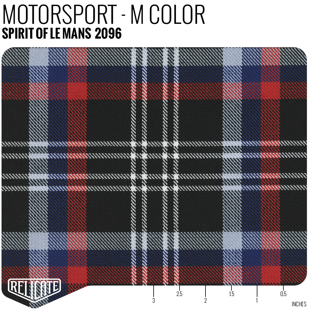 Spirit of Le Mans Plaid Fabric - Motorsport - M Color Yardage - Relicate Leather Automotive Interior Upholstery