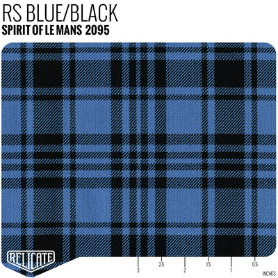 Plaid by the Linear Foot SOLM RS - Blue/Black 2095 - Linear Foot - Relicate Leather Automotive Interior Upholstery