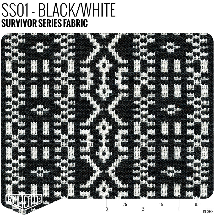 SURVIVOR SERIES SS01 - BLACK/WHITE  - Relicate Leather Automotive Interior Upholstery