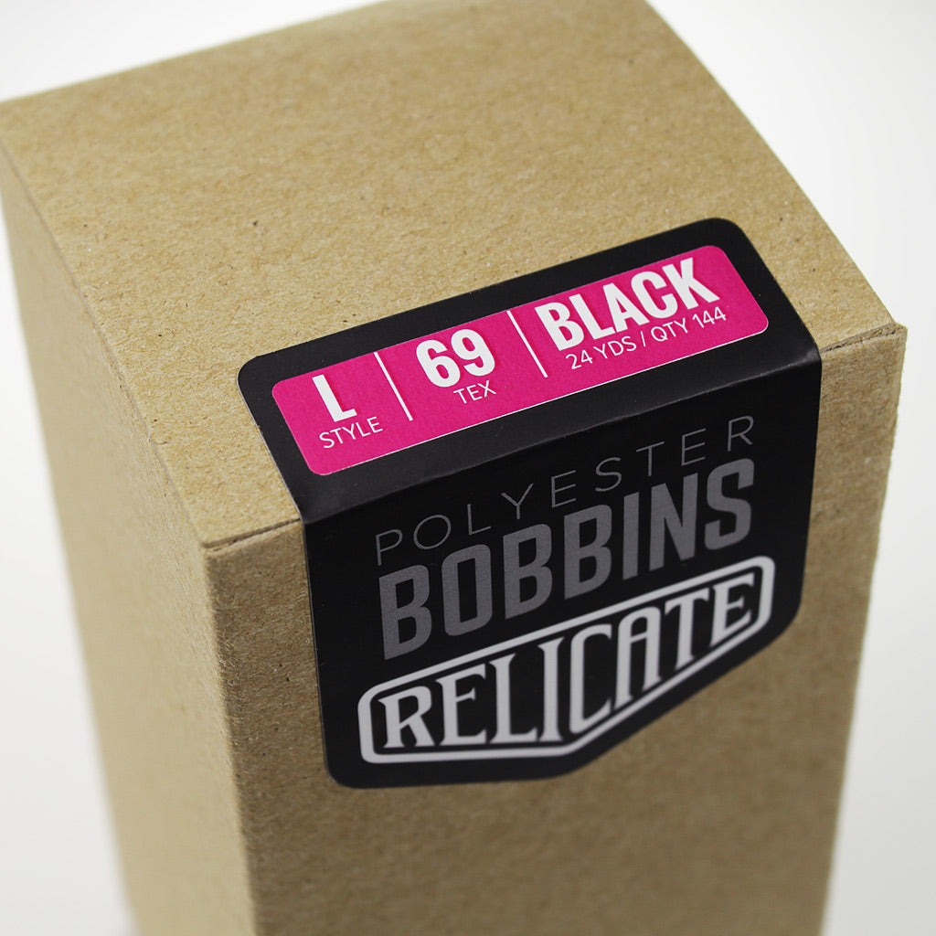 Relicate Polyester Bobbins L / 69 / Black - Relicate Leather Automotive Interior Upholstery