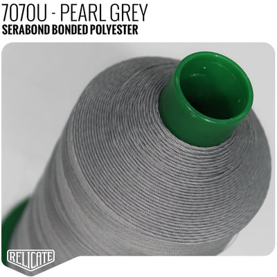 Serabond Bonded Polyester Outdoor Thread - SIZE 30 (TEX 90) Pearl Grey - 7070U - Size 30 (TEX 90) - 8 OZ - Relicate Leather Automotive Interior Upholstery