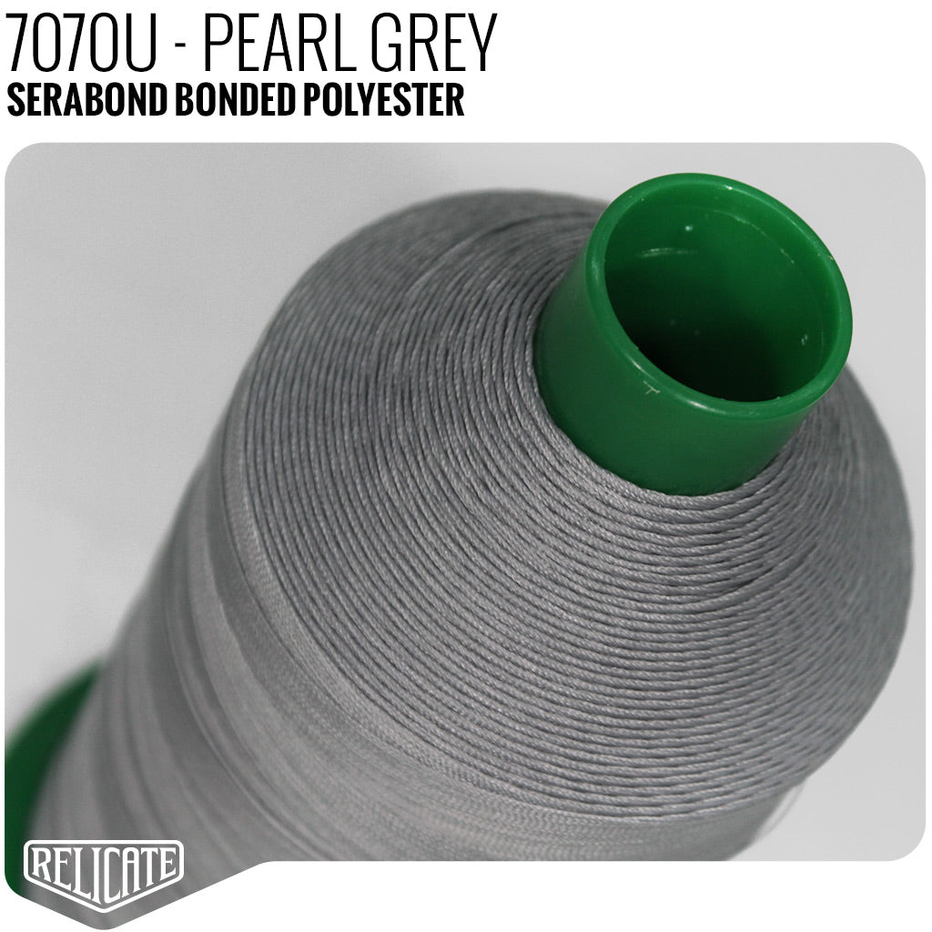 Serabond Bonded Polyester Outdoor Thread - SIZE 15 (TEX 210) Pearl Grey - 7070U - Size 15 (TEX 210) - 1 LB - Relicate Leather Automotive Interior Upholstery