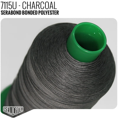 Serabond Bonded Polyester Outdoor Thread - SIZE 30 (TEX 90) Charcoal - 7115U - Size 30 (TEX 90) - 8 OZ - Relicate Leather Automotive Interior Upholstery