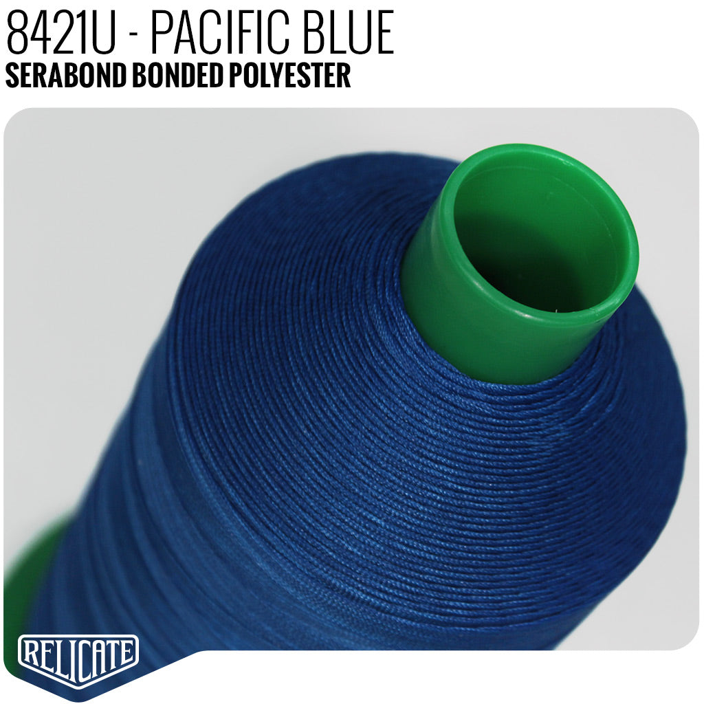 Serabond Bonded Polyester Outdoor Thread - SIZE 20 (TEX 135) Pacific Blue - 8421U - Size 20 (TEX 135) - 1LB - Relicate Leather Automotive Interior Upholstery